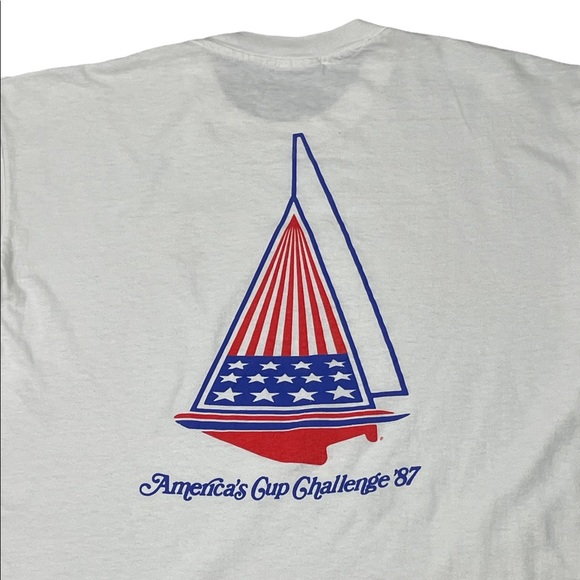 Vintage SAILING Tshirt 1987 America’s Cup Challenge Sail Boat Tee sz XL - Picture 4 of 5